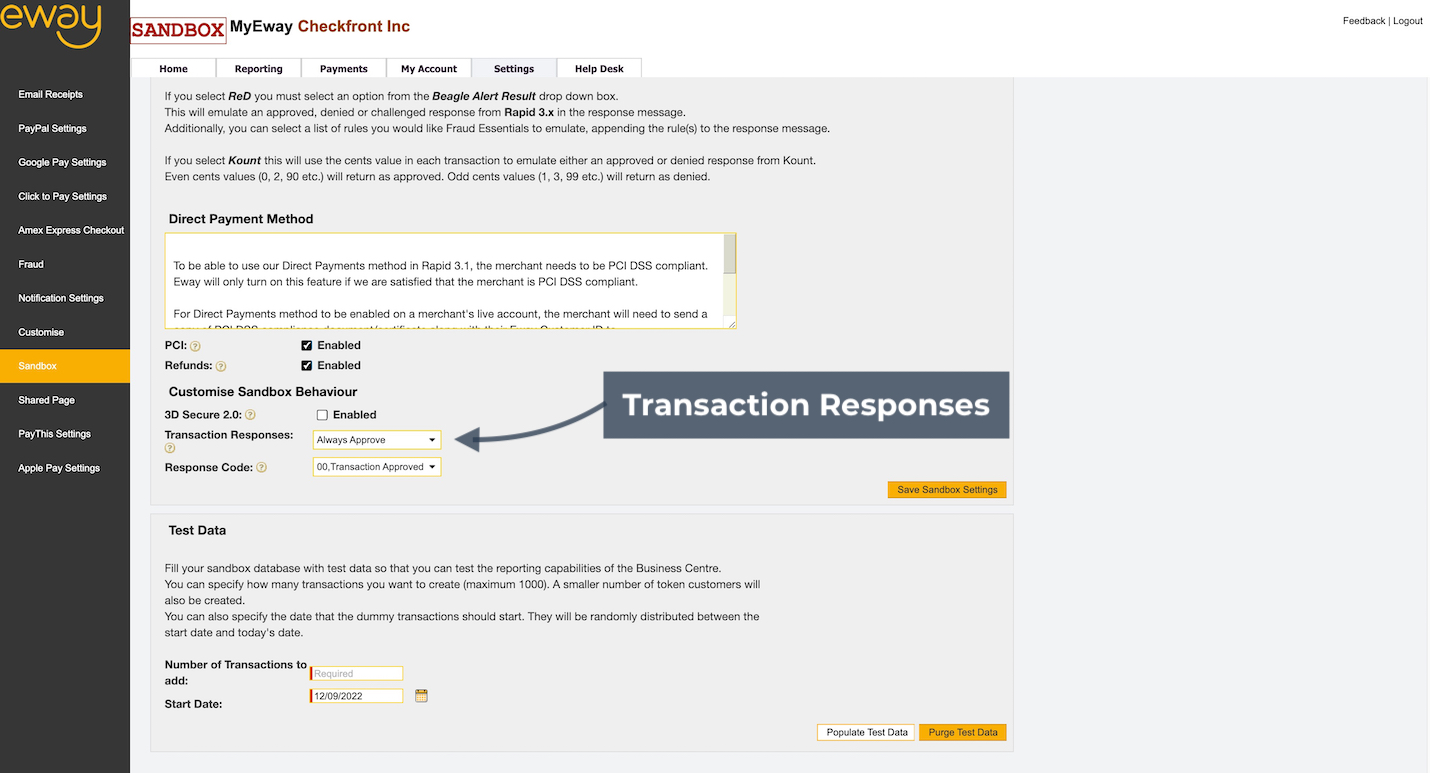 eWay Transaction Responses