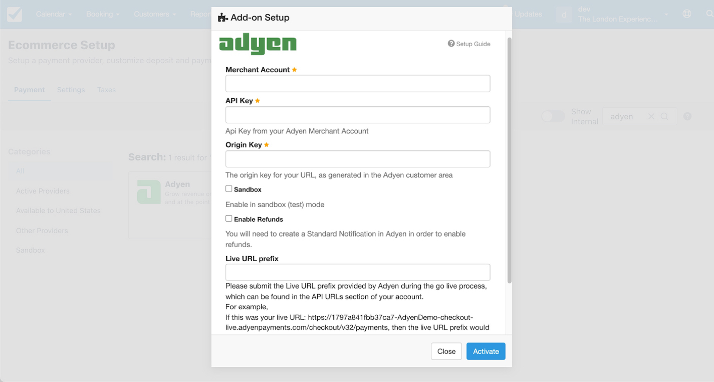 Adyen Setup