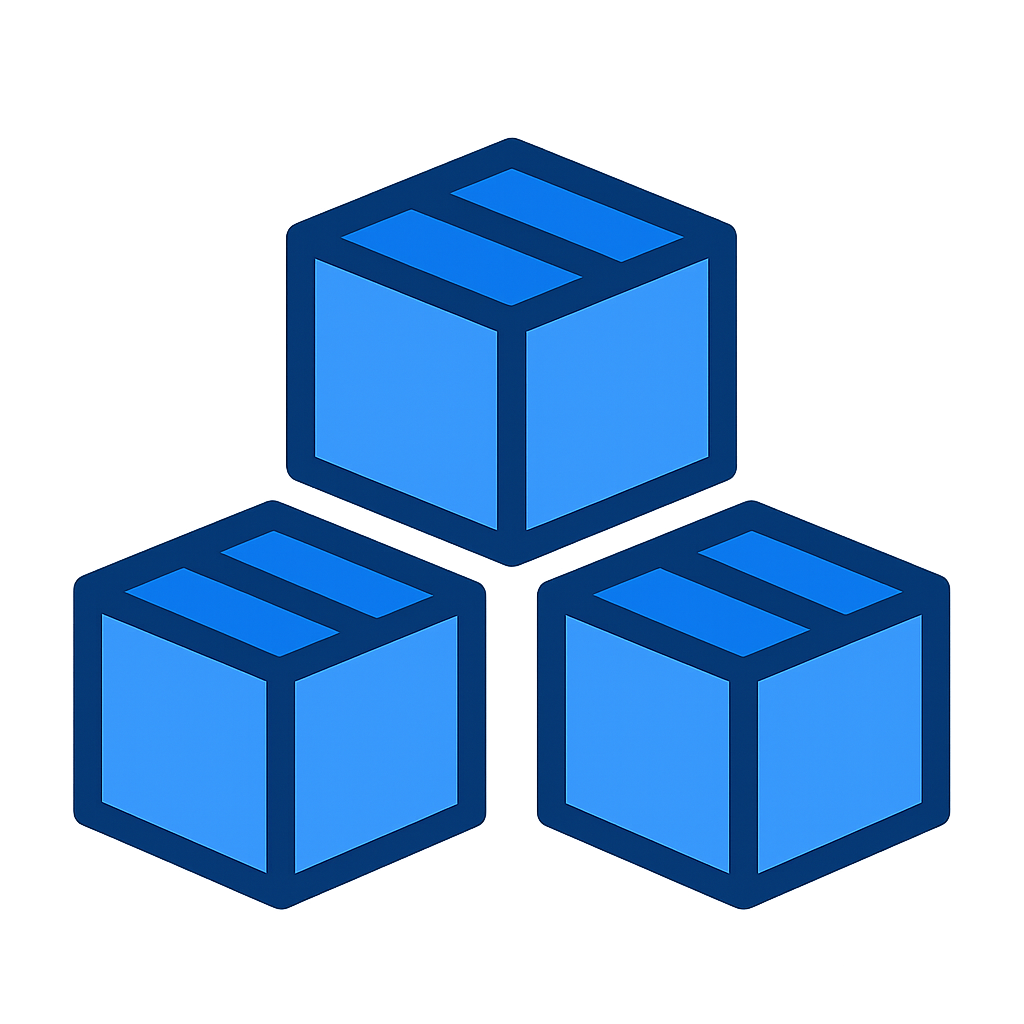 Category icon of blue stacked blocks, indicating classic items.