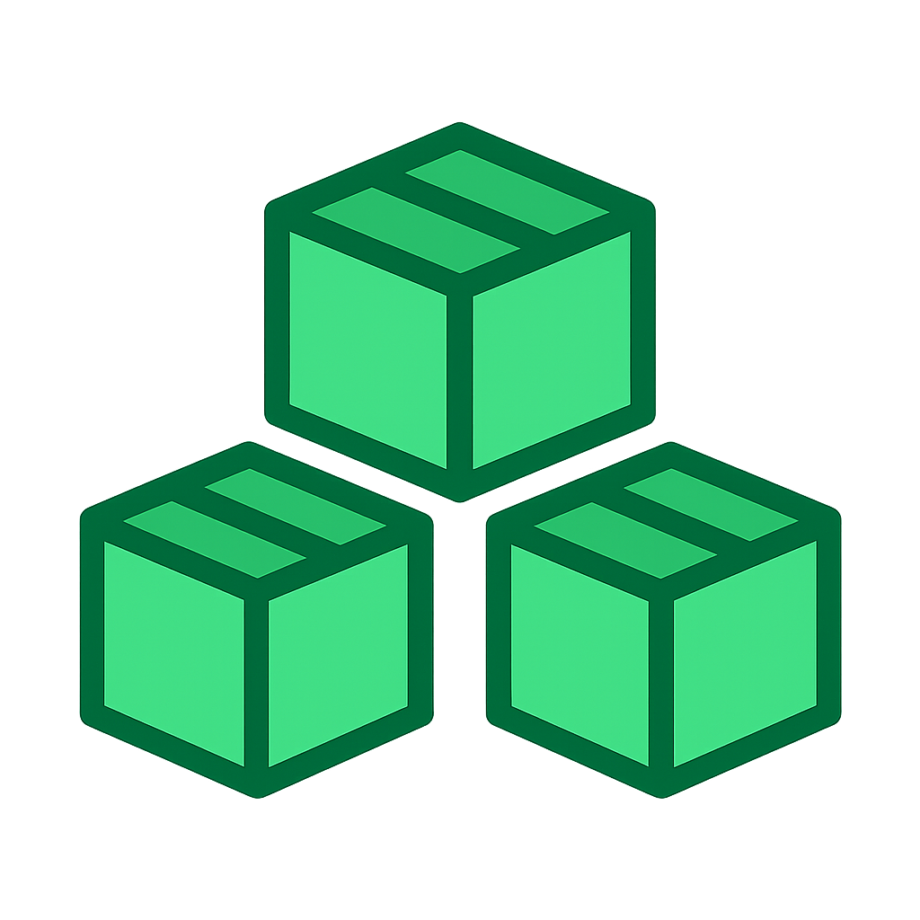 Category icon of green stacked blocks, indicating other inventory.