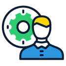Category icon of a person and a gear, indicating managing your account.