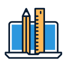 Category icon of a laptop, pencil, and ruler, indicating Site Builder options.