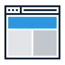 Category icon of a webpage template, indicating layout options.