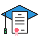 Callout icon of a cap and certificate, indicating additional learning resources.