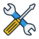 Callout icon of a wrench and screwdriver, indicating configuration settings.