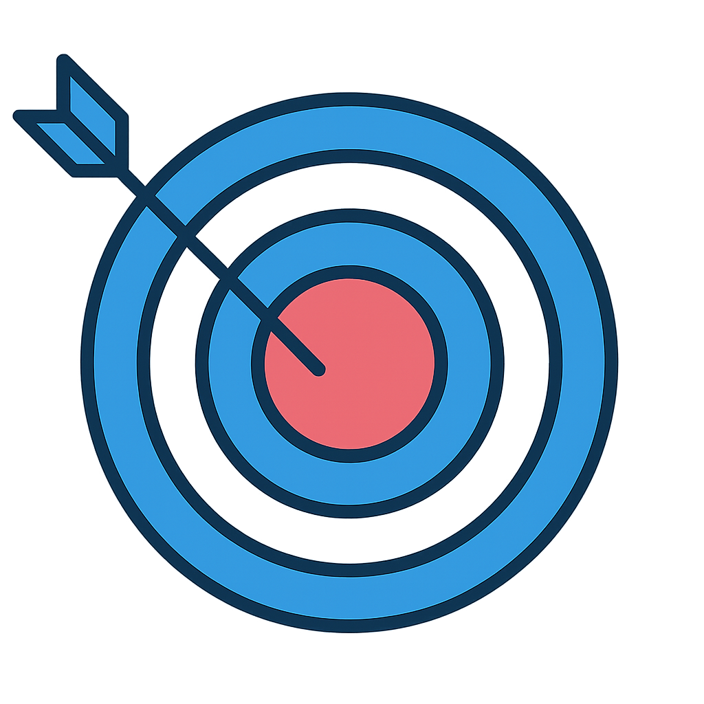 Callout icon of a bullseye with an arrow, indicating frequently asked questions.