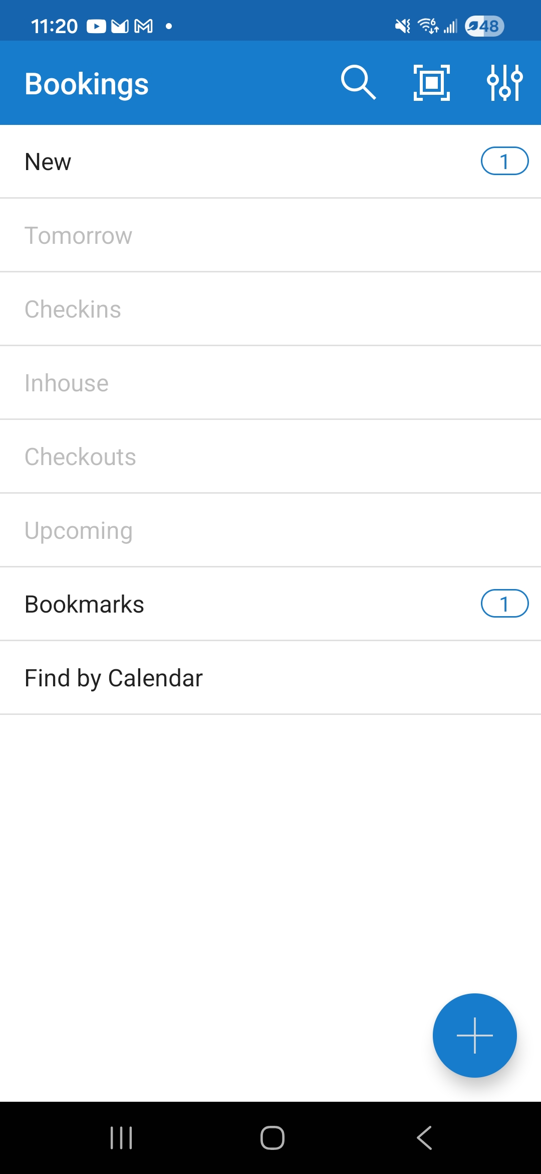 Android app Booking screen.