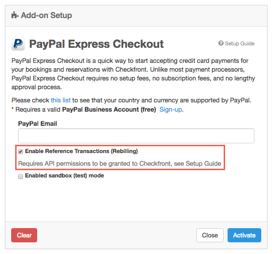 Payment Providers Paypal Express Checkout Checkfront Support