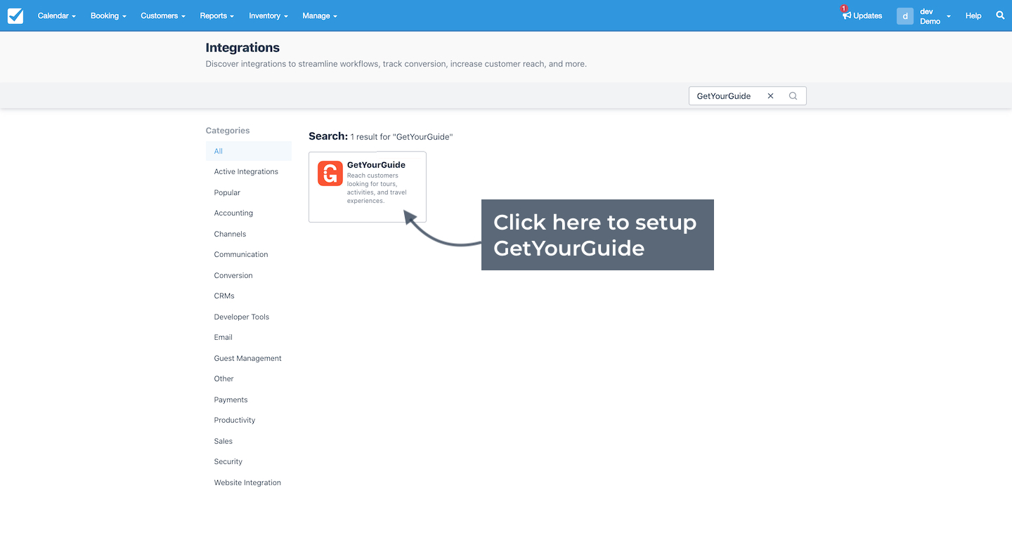 GetYourGuide Integration