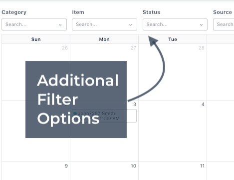 Booking Calendar Filters