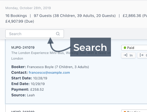 Search Booking Details