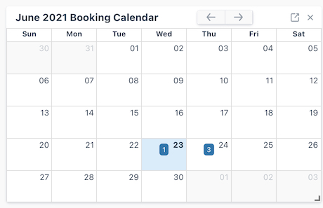Booking Calendar Widget