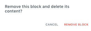 Confirm Remove Block
