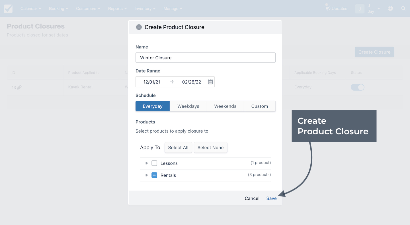 Create Product Closure