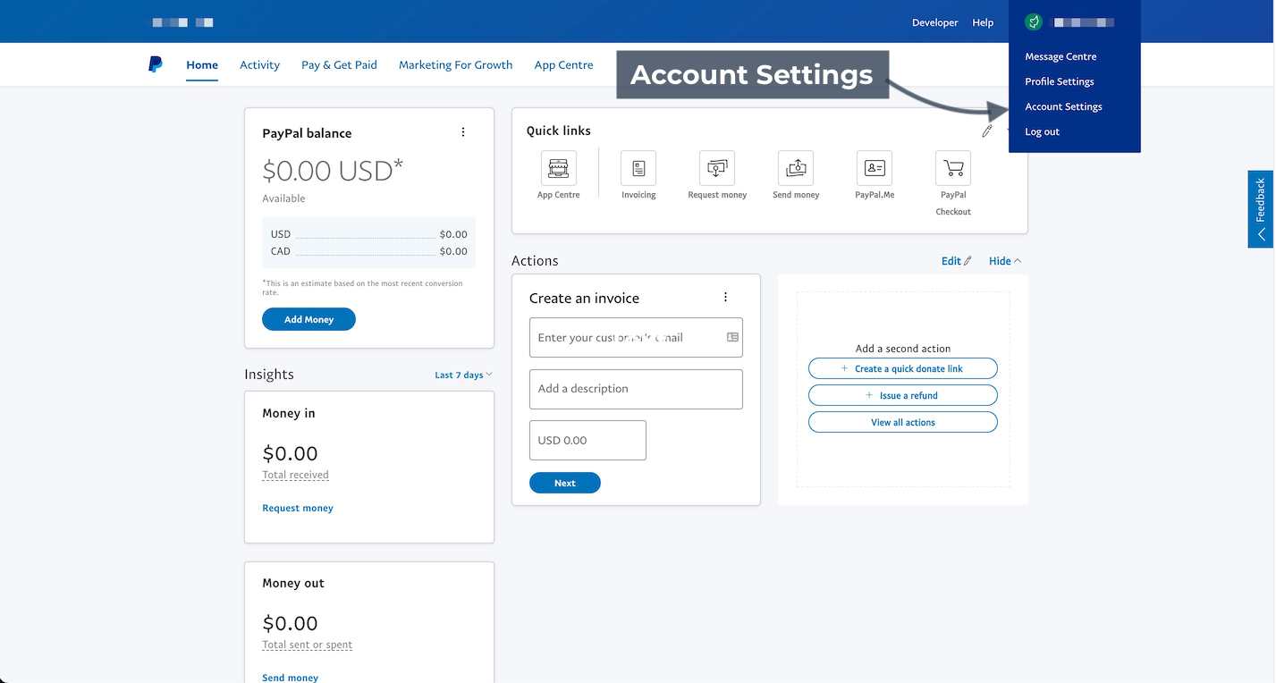 PayPal Account Settings