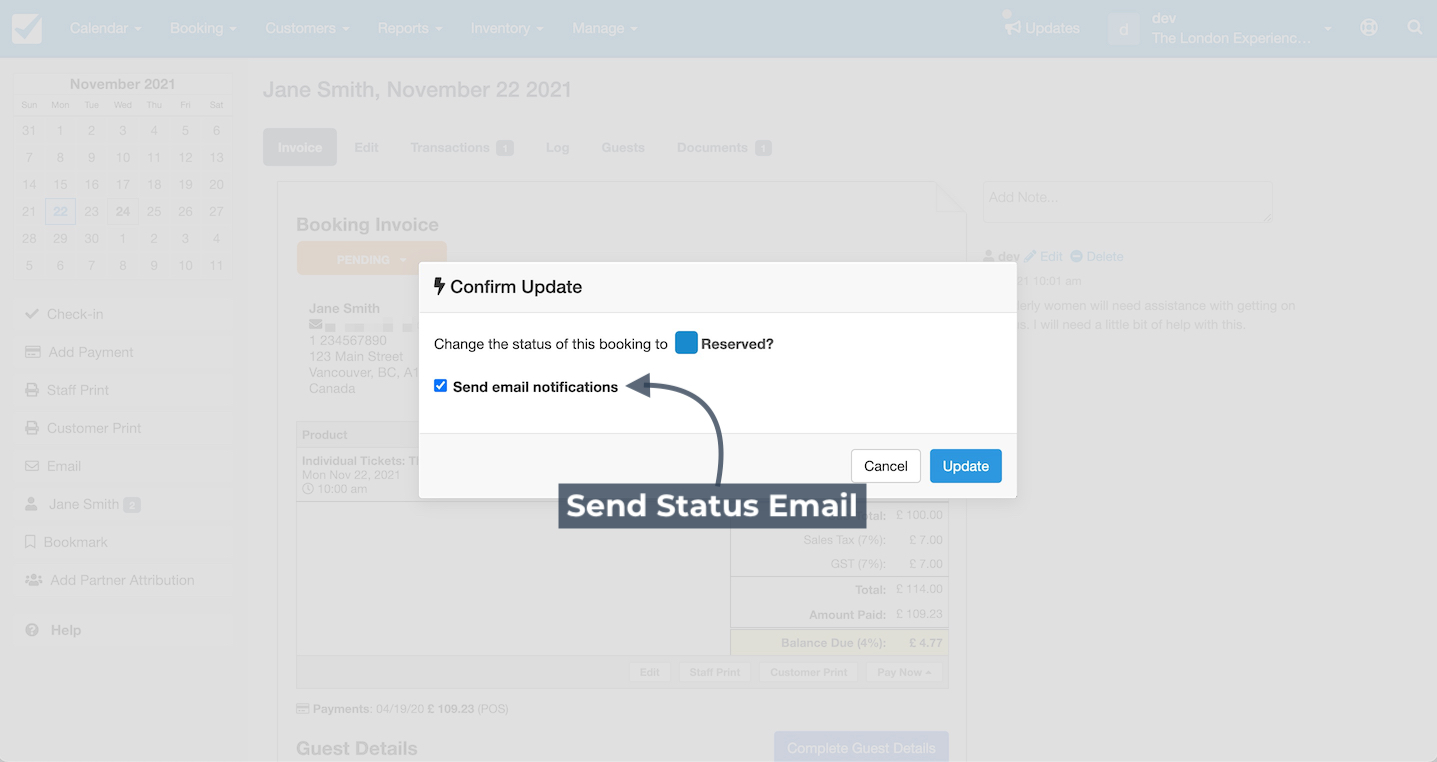 Send Status Email