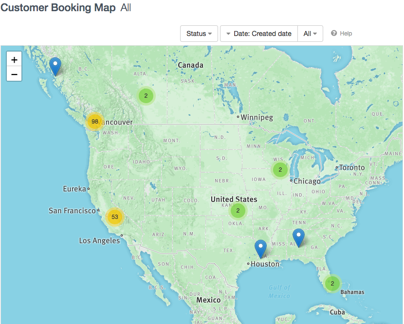 Customer Booking Map