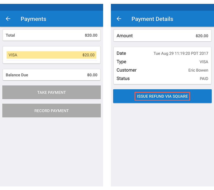 Android App Visa Payment