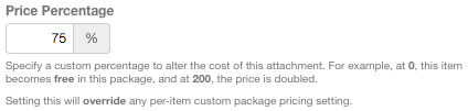 Package Price Percentage
