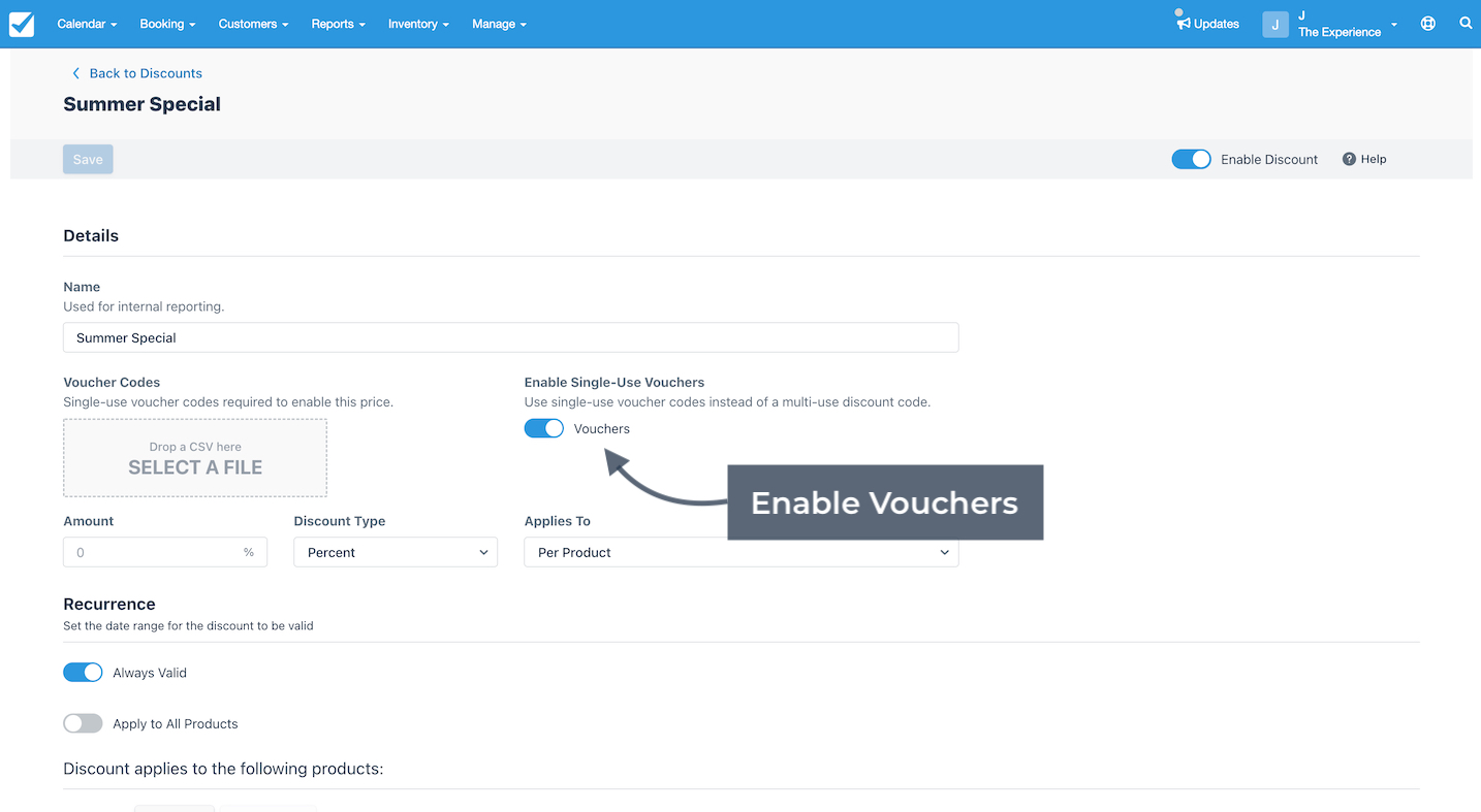Enable Vouchers