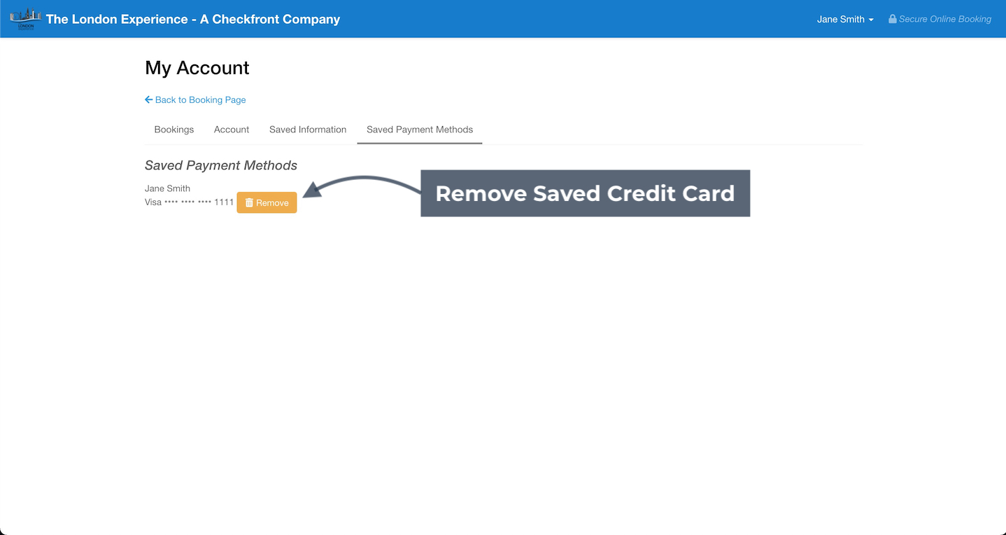 Customer Account Remove Card