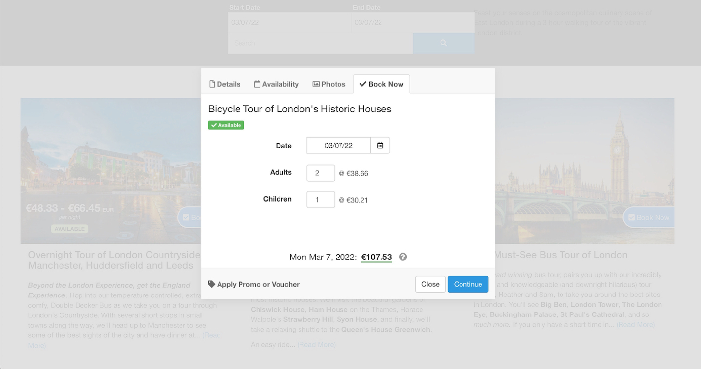Currency Booking Page Modal