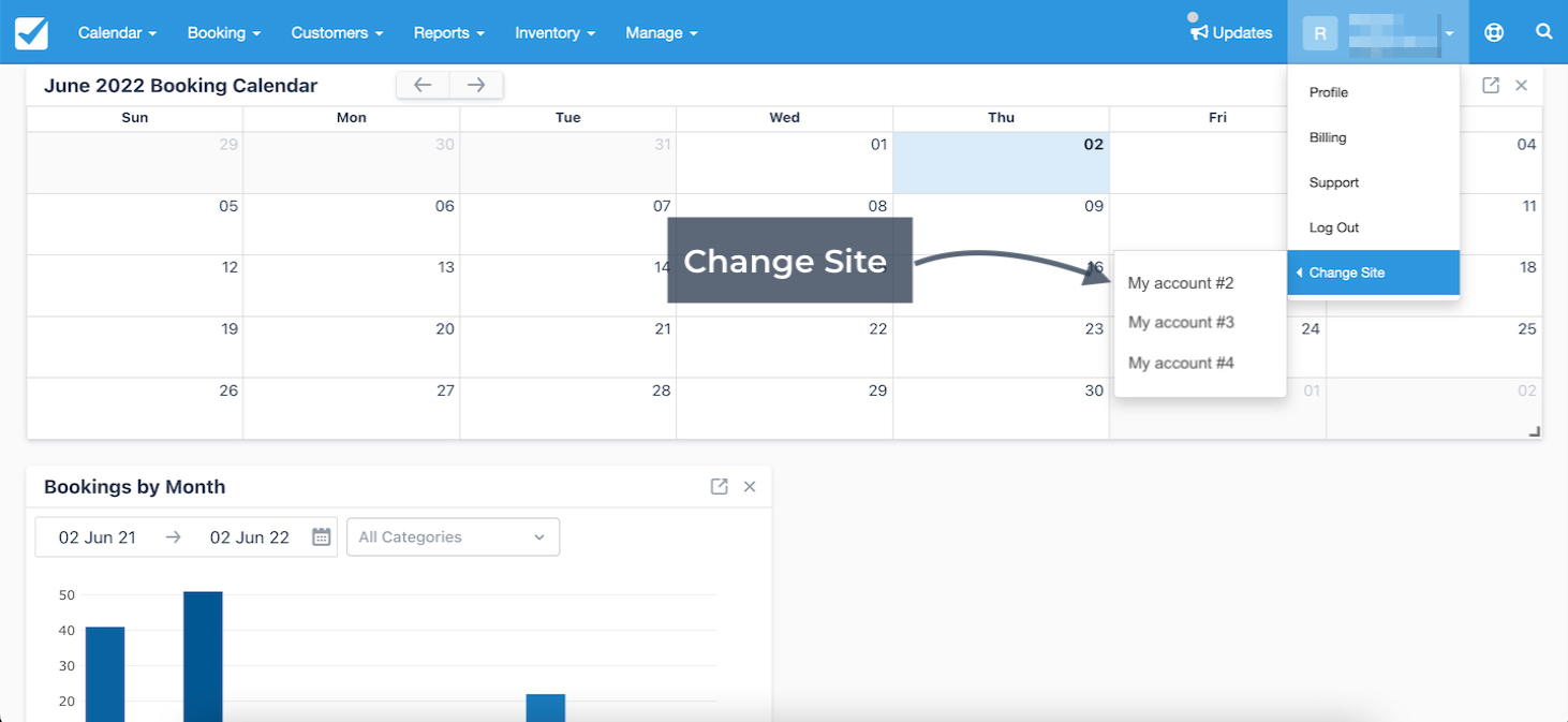 Change Site Menu