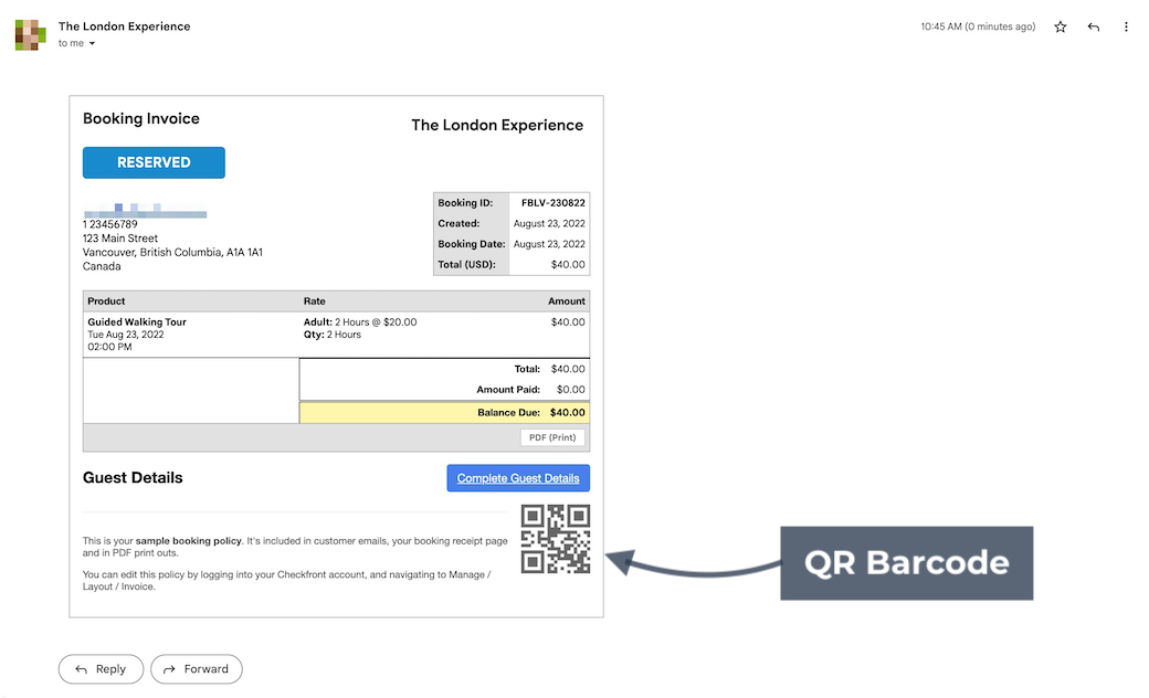 QR Barcode Invoice