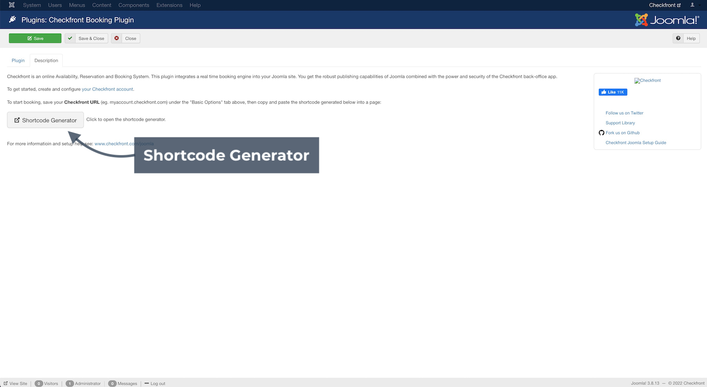 Joomla Shortcode Generator