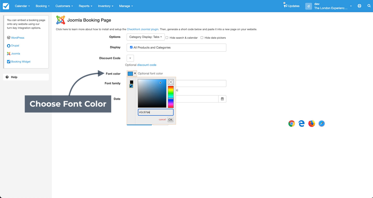 Joomla Font Color Setting