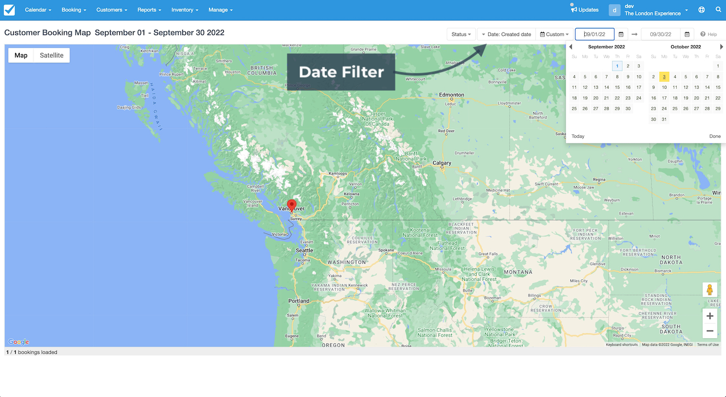 Customer Map Date Filter